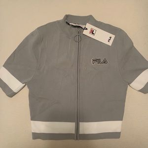 Fila zip up short sleeved knit